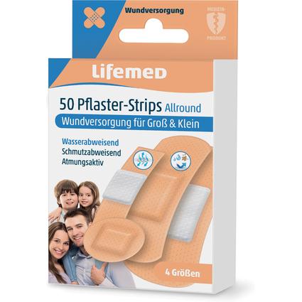 Lifemed Pansements "Allround", pack de 50, couleur chair