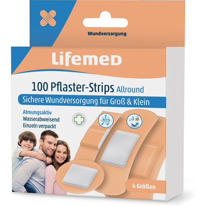 Lifemed Pansements "Allround", pack de 100, couleur chair