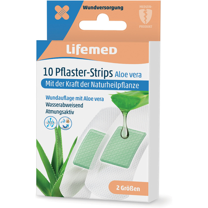 Lifemed Pansements "Aloe vera", pack de 10, blanc