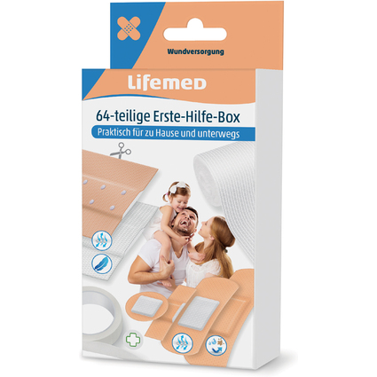 Lifemed Kit de pansements de premiers secours, 64 pices