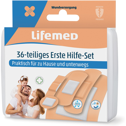 Lifemed Kit de pansements de premiers secours, 36 pices