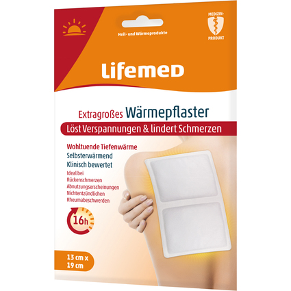 Lifemed Patch chauffant, 190 x 130 mm, blanc