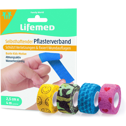 Lifemed Bande cohsive, auto-adhsive, assorti