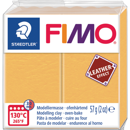 FIMO EFFECT LEATHER Pte  modeler, 57 g, jaune safran