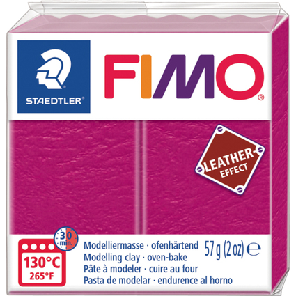 FIMO EFFECT LEATHER Pte  modeler, 57 g, fruits rouges