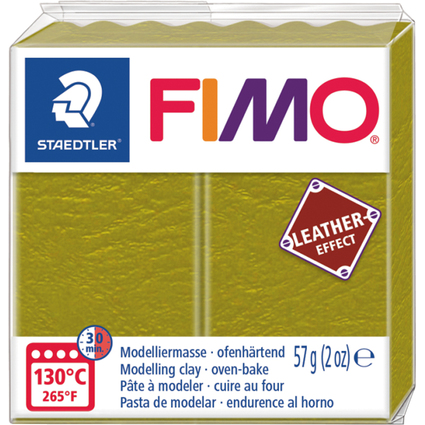 FIMO EFFECT LEATHER Pte  modeler, 57 g, olive