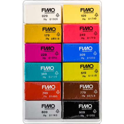 FIMO EFFECT LEATHER Kit de pte  modeler, kit de 12