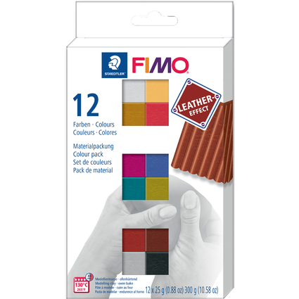 FIMO EFFECT LEATHER Kit de pte  modeler, kit de 12