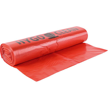 HYGOCLEAN Sac poubelle, 120 litres, en LDPE, rouge