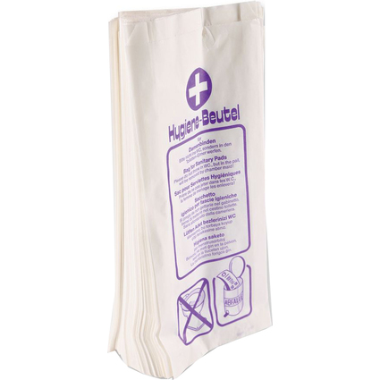 HYGOSTAR Sac hyginique en papier, imprim, blanc