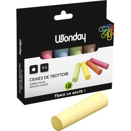 Wonday Craie de trottoir "marelle", tui carton de 6