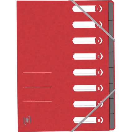 Oxford Trieur Top File+, A4, 8 compartiments, rouge