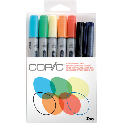 COPIC Marqueur ciao, kit de 7 "Doodle Kit Rainbow"
