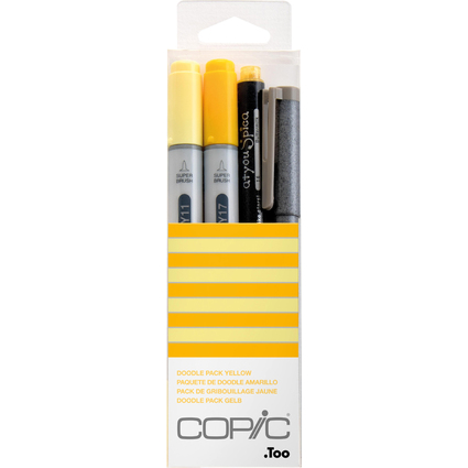 COPIC Marqueur ciao, kit de 4 "Doodle Pack Yellow"