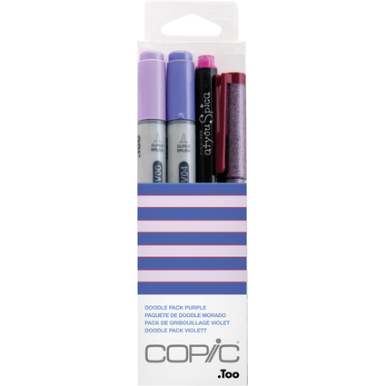 COPIC Marqueur ciao, kit de 4 "Doodle Pack Purple"