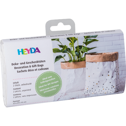 HEYDA Sachet cadeau en papier, petit, blanc / nature