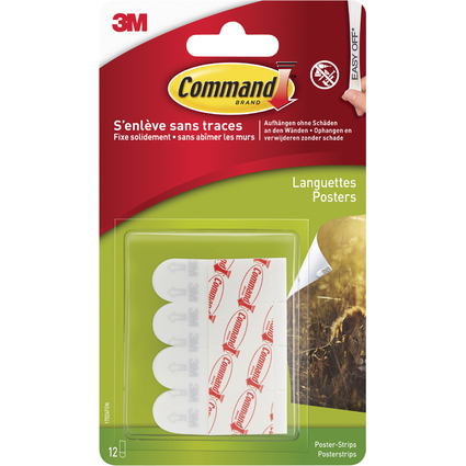 3M Command Attaches posters, taille: S, blanc