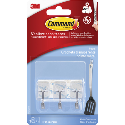 3M Command Crochet avec pointe en mtal, transparent