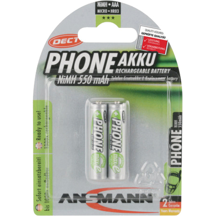 ANSMANN Pile rechargeable NiMH, maxE Micro AAA, 550 mAh