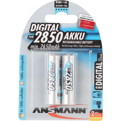 ANSMANN Pile rechargeable Digital NiMH, Mignon AA, 2.850 mAh