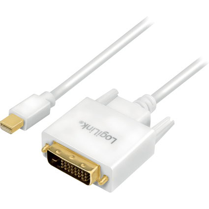 LogiLink Cble adaptateur Mini DisplayPort - DVI, blanc