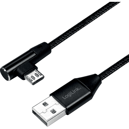 LogiLink Cble USB 2.0, USB-A - Micro USB, 1,0 m, noir