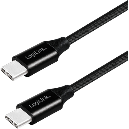 LogiLink Cble USB 2.0, USB-C - USB-C mle, 0,3 m, noir