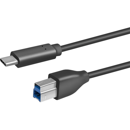 LogiLink Cble USB 3.2, USB-C - USB-B mle, 1,0 m, noir