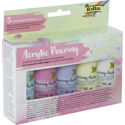 folia Peinture acrylique pour pouring "PASTEL", assorti