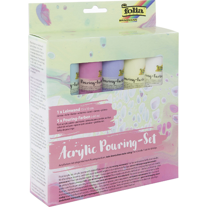 folia Kit de  peinture acrylique pour pouring "PASTEL", 5+1