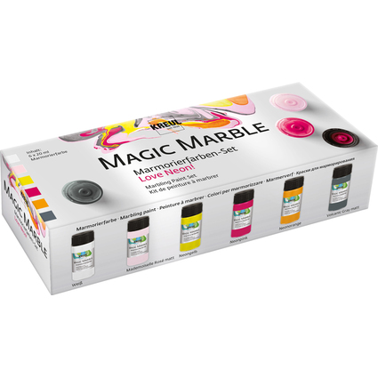 KREUL Peinture  marbrer "Magic Marble", kit Love Neon!