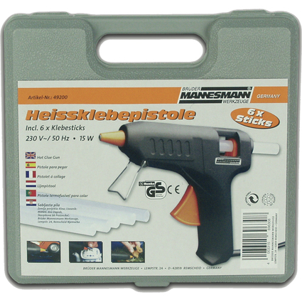 BRDER MANNESMANN Pistolet  colle, malette en plastique