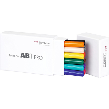 Tombow Marqueur ABT PRO, kit de 12, Basic Colors