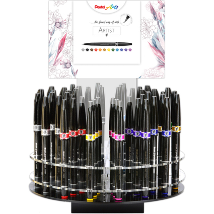 PentelArts Stylo pinceau Sign Pen Artist, prsentoir de 48