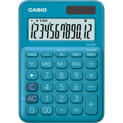 CASIO Calculatrice de bureau MS-20UC-BU, bleu