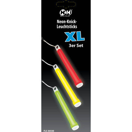 H+H Sticks lumineux fluo XL FLS 30330, pack de 3