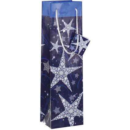 sigel Sac cadeau de Nol pour bouteille "Shining Stars"