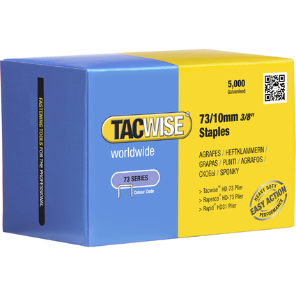 TACWISE Agrafes 73/10 mm, galvanis, 5.000 pices