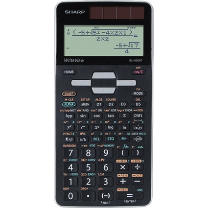 SHARP Calculatrice scolaire EL-W506T-GY, couleur: noir/gris