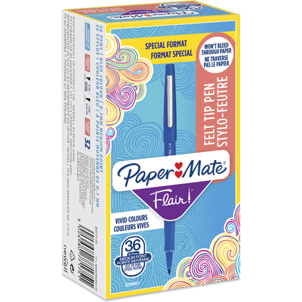 Paper:Mate Stylo feutre Flair Original, Value Pack, bleu