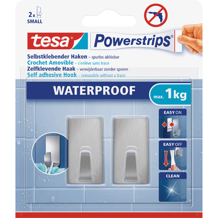 tesa Powerstrips Crochet ZOOM WATERPROOF Small, mtal