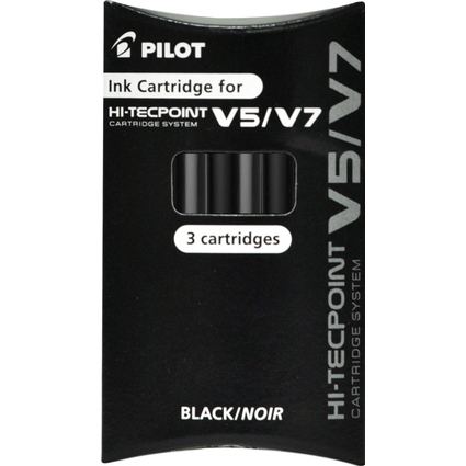 PILOT Cartouches d'encre pour Stylo roller V5/V7, noir