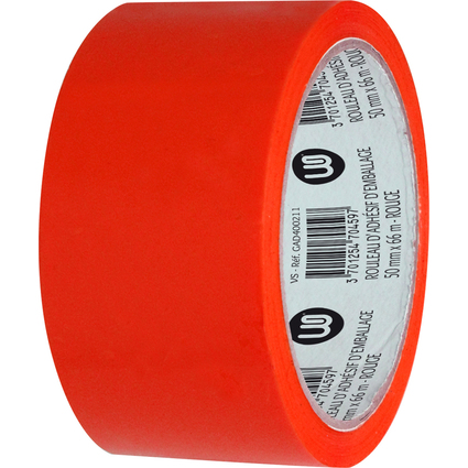 Wonday Ruban adhsif d'emballage, en PP, 50 mm x 66 m, rouge