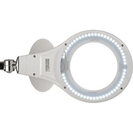 MAUL Lampe loupe  LED MAULmakro, pied de serrage, blanc