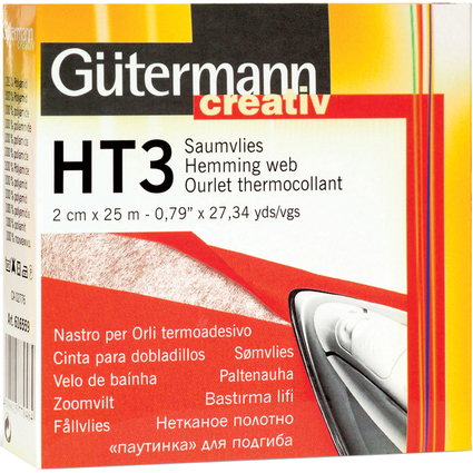 Gtermann Ourlet thermocollant HT3, 20 mm x 25 m, blanc