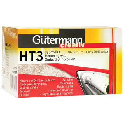 Gtermann Ourlet thermocollant HT3, 100 mm x 10 m, blanc