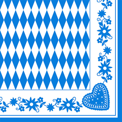 PAPSTAR Serviette  motif "Bleu bavarois", 400 x 400 mm