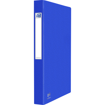 Oxford Classeur EUROFOLIO+, A4, carton, 2 anneaux, bleu