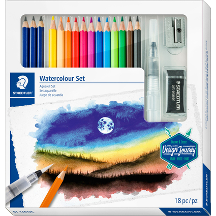 STAEDTLER Kit de dessin Watercolour Design Journey,18 pices