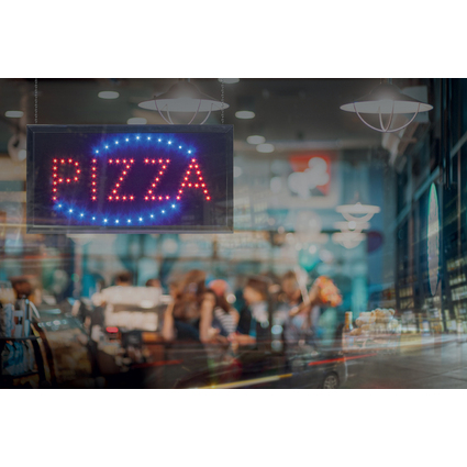 Securit Panneau publicitaire  LED "PIZZA", 2 couleurs vives